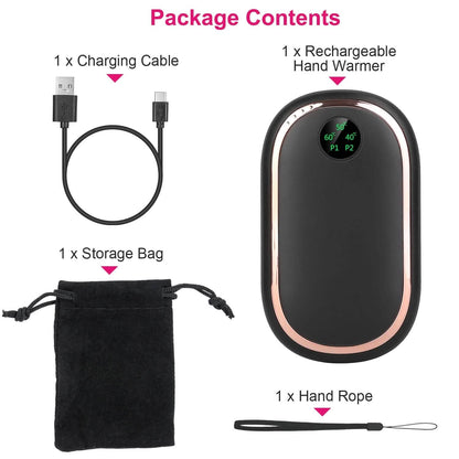 Rechargeable Hand Heater Pocket Warmer Power Bank with Digital Display DailySale