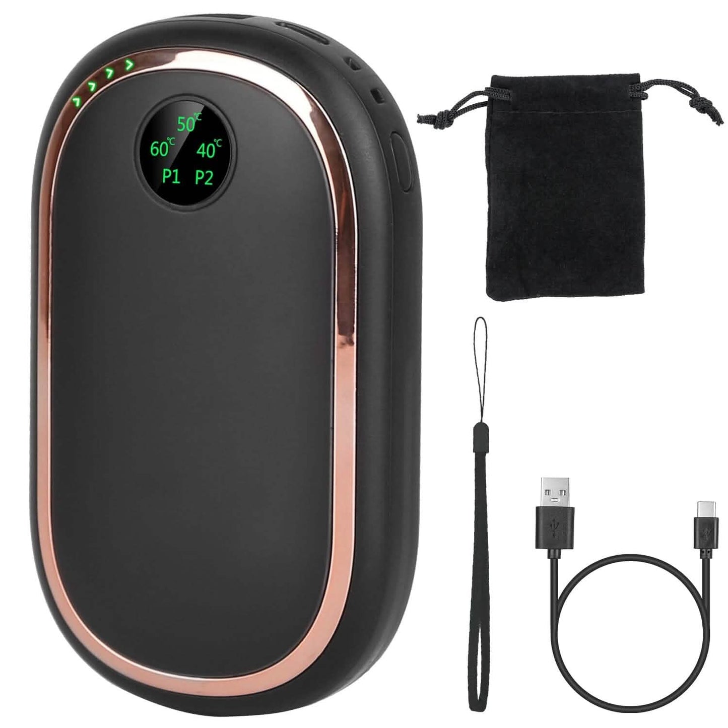 Rechargeable Hand Heater Pocket Warmer Power Bank with Digital Display DailySale