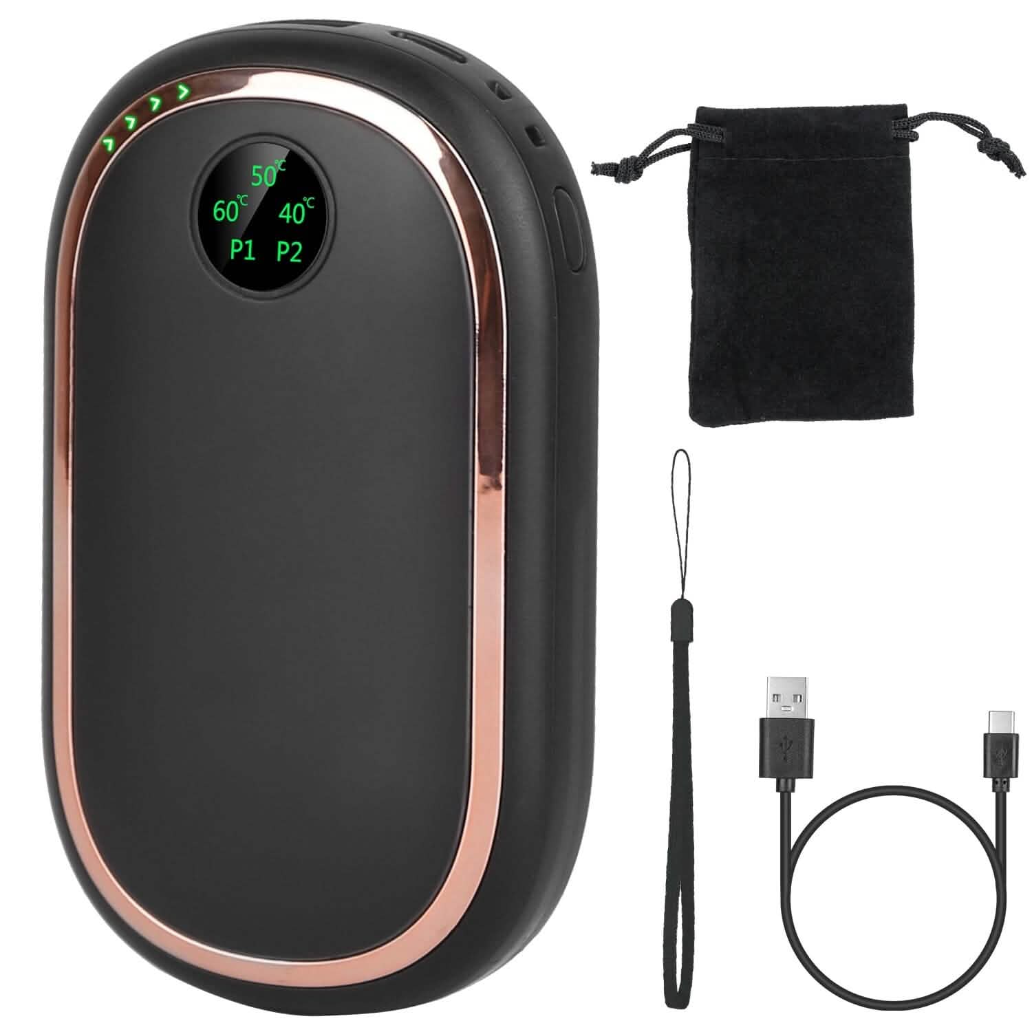 Rechargeable Hand Heater Pocket Warmer Power Bank with Digital Display DailySale