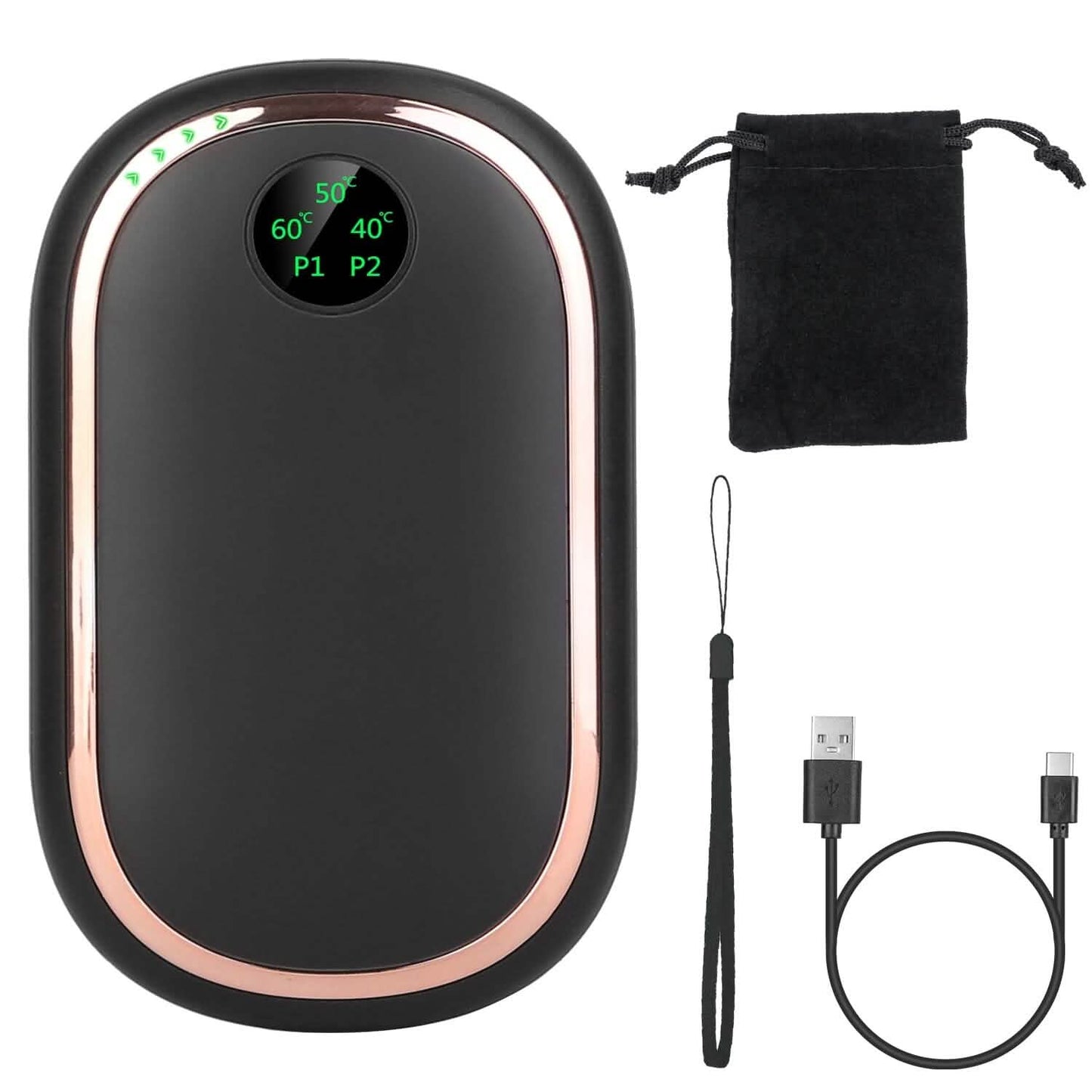 Rechargeable Hand Heater Pocket Warmer Power Bank with Digital Display DailySale