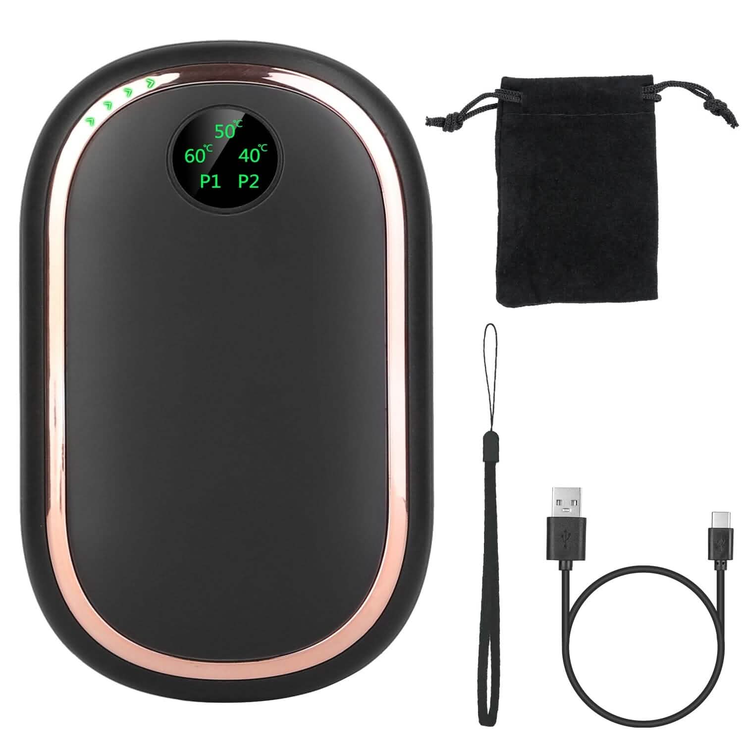 Rechargeable Hand Heater Pocket Warmer Power Bank with Digital Display DailySale