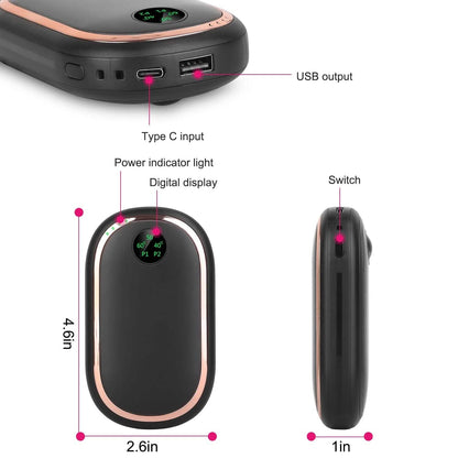 Rechargeable Hand Heater Pocket Warmer Power Bank with Digital Display DailySale