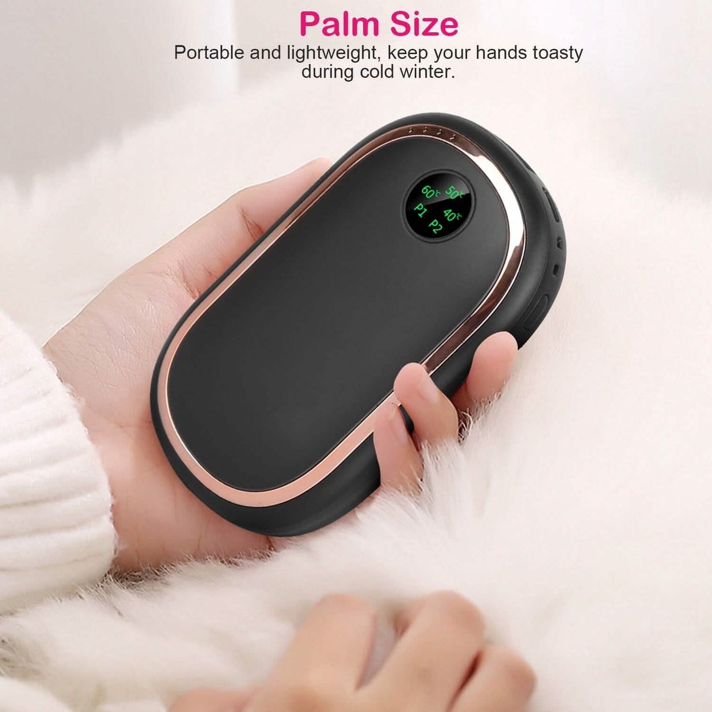 Rechargeable Hand Heater Pocket Warmer Power Bank with Digital Display DailySale
