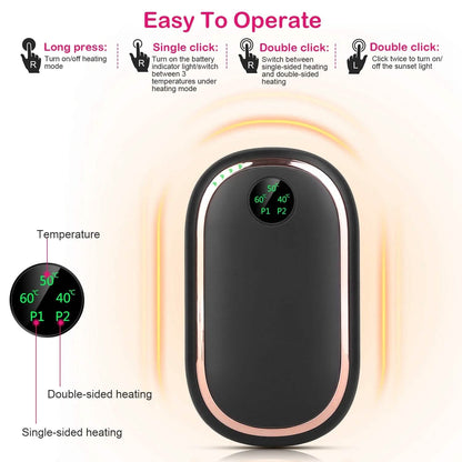 Rechargeable Hand Heater Pocket Warmer Power Bank with Digital Display DailySale