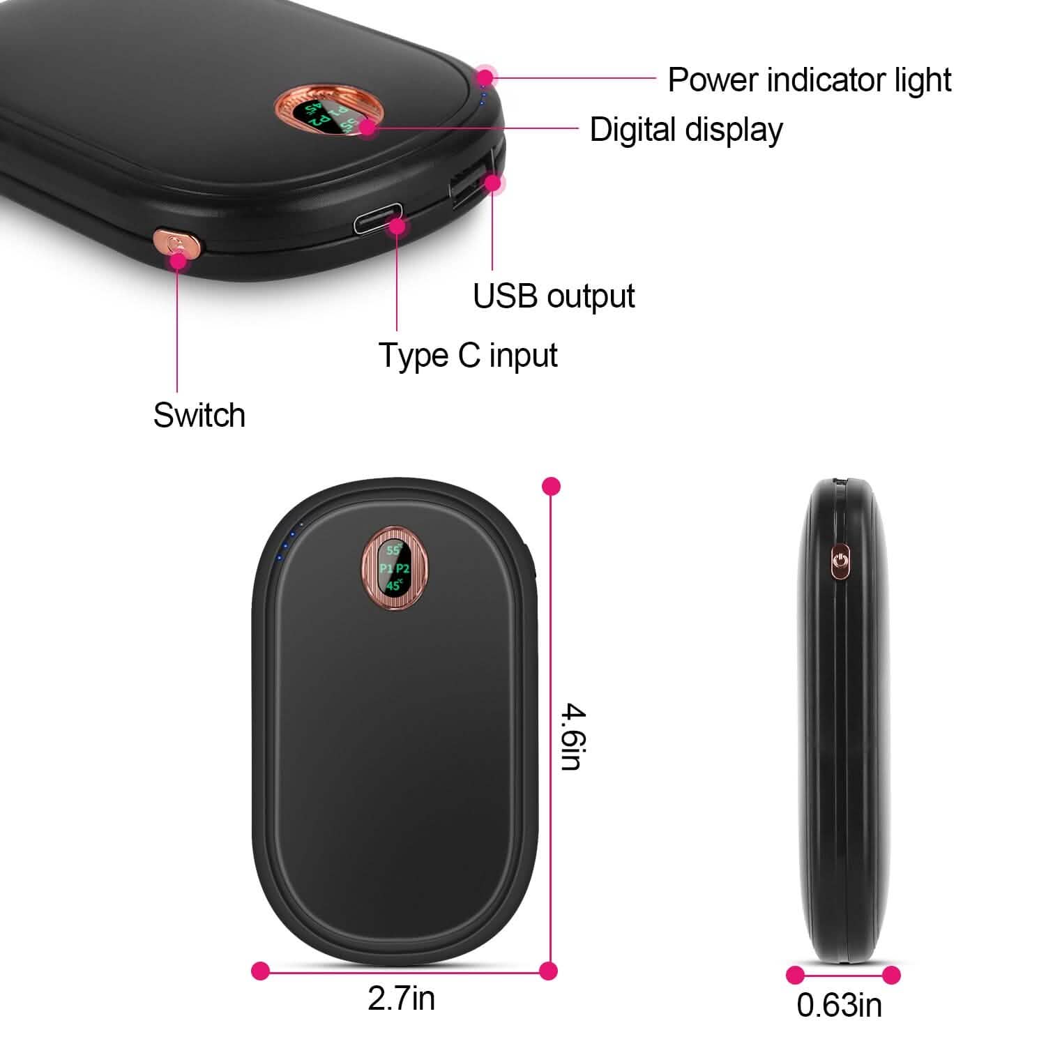 Rechargeable Hand Warmer Electric Hand Heater DailySale