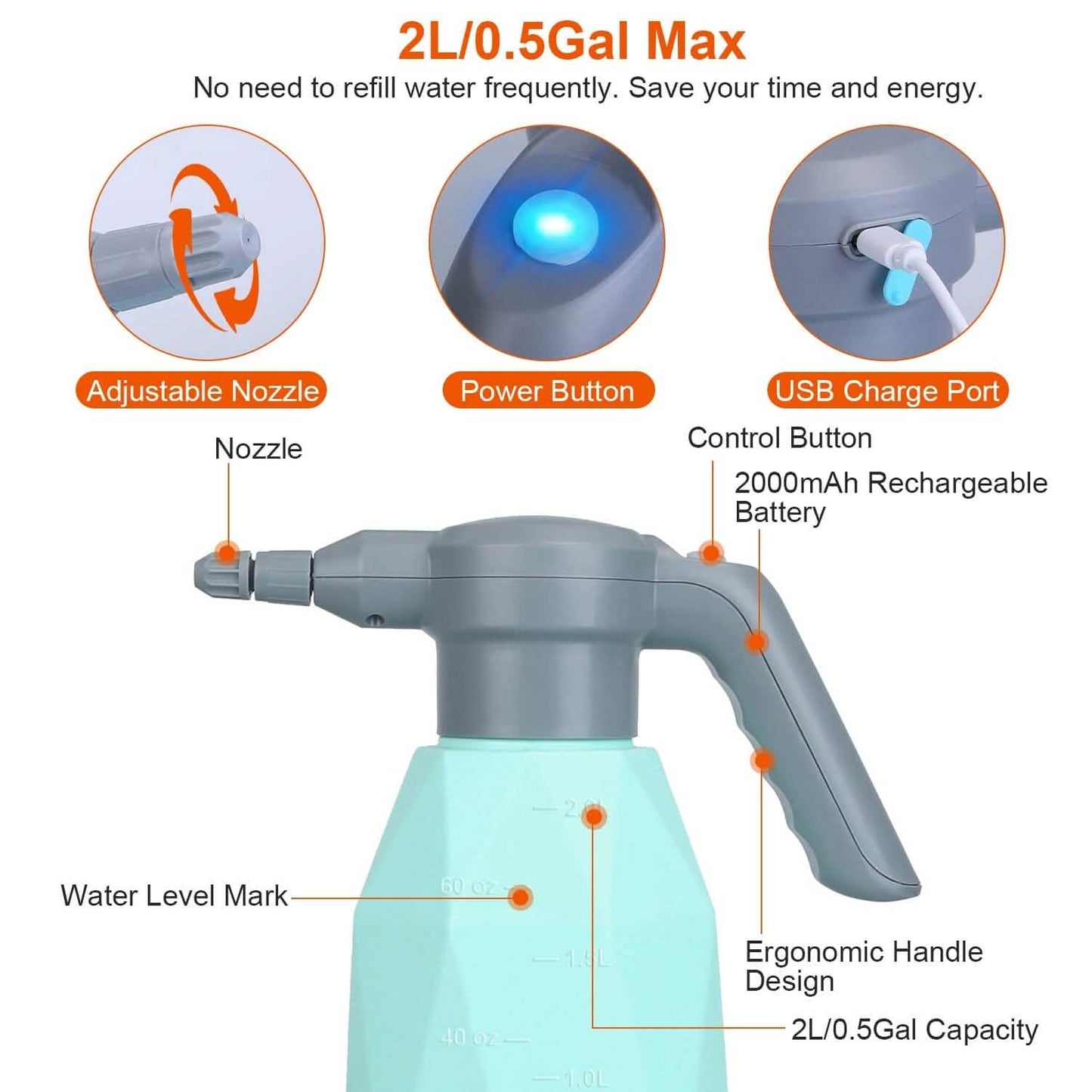 Rechargeable Handheld Automatic Electric Spray Bottle DailySale
