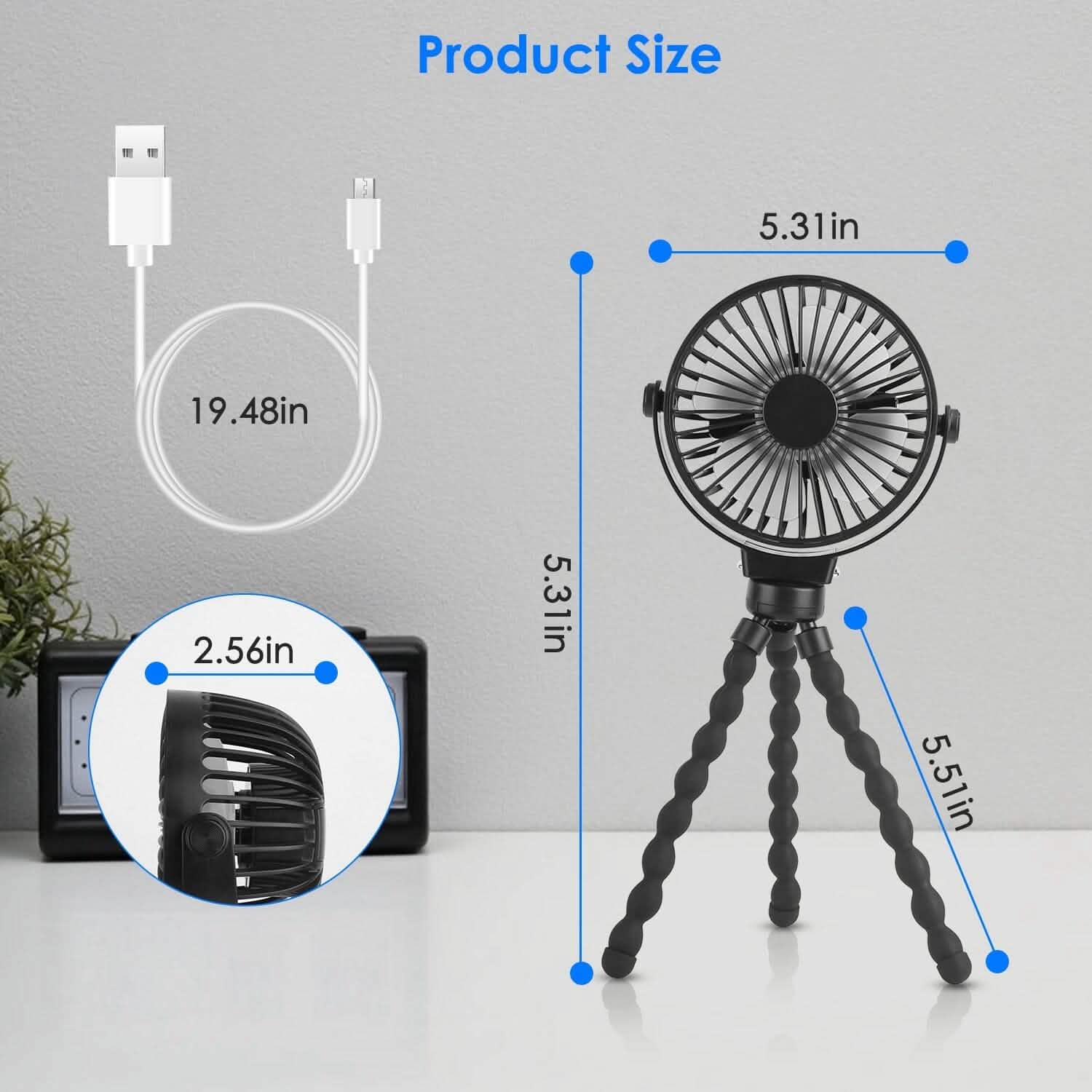 Rechargeable Handheld Fan with Flexible Tripod DailySale
