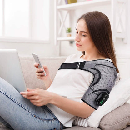 Rechargeable Heated Shoulder Wrap Massager Shoulder Brace Support with 3 Heating Levels DailySale