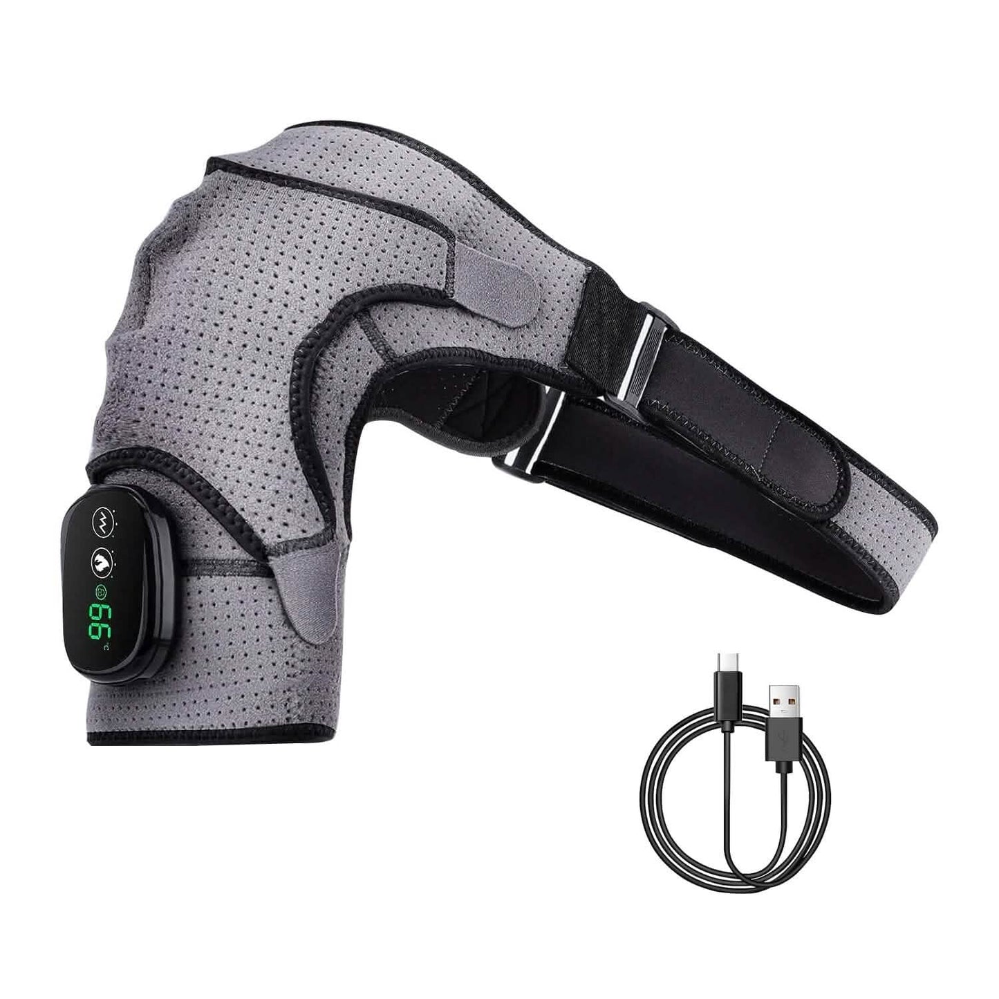 Rechargeable Heated Shoulder Wrap Massager Shoulder Brace Support with 3 Heating Levels DailySale
