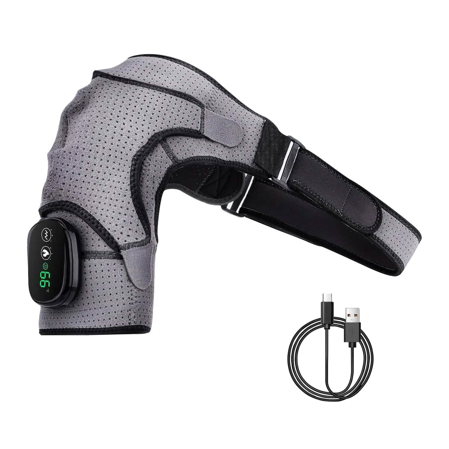 Rechargeable Heated Shoulder Wrap Massager Shoulder Brace Support with 3 Heating Levels DailySale