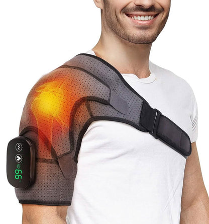 Rechargeable Heated Shoulder Wrap Massager Shoulder Brace Support with 3 Heating Levels DailySale