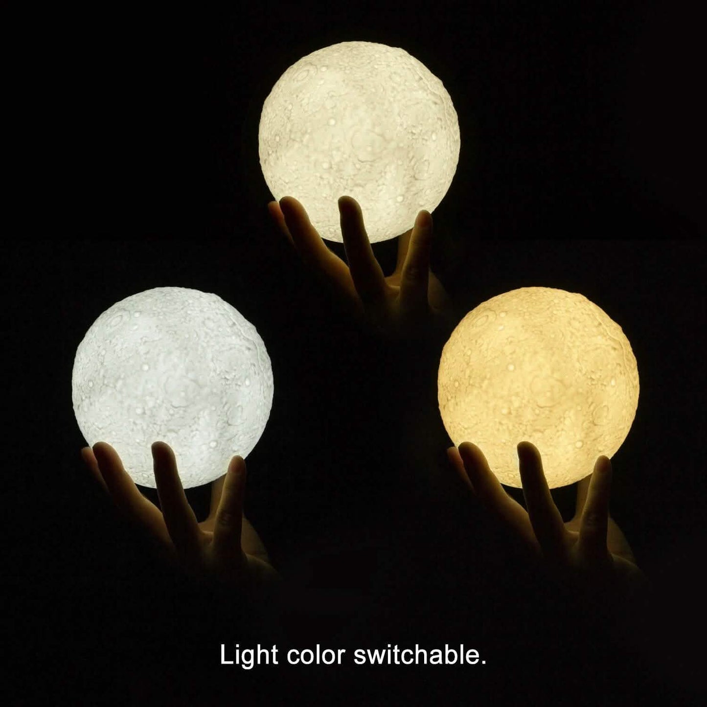 Rechargeable Moon Lamp Night Light Kids Dimmable LED Touch Changing Light DailySale