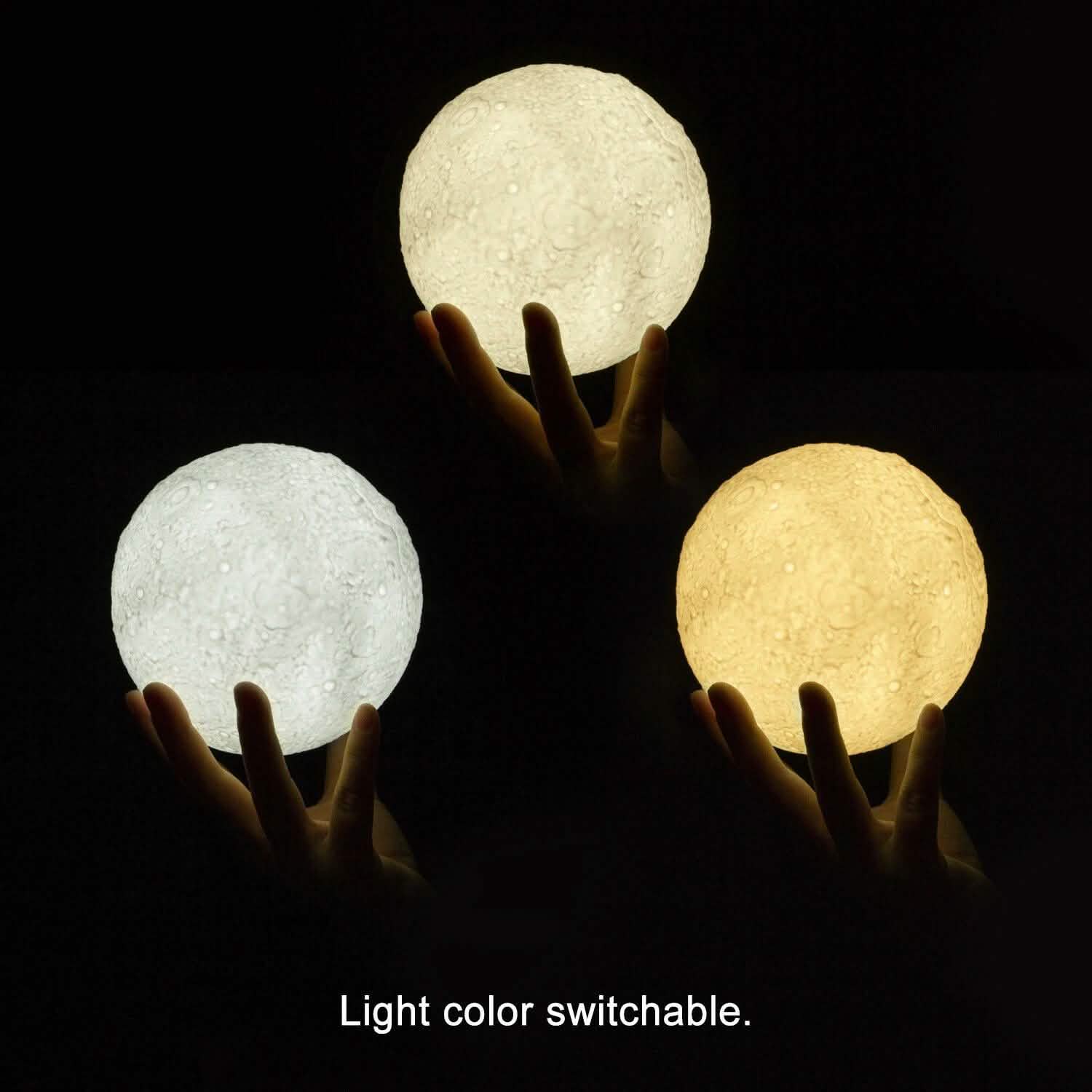 Rechargeable Moon Lamp Night Light Kids Dimmable LED Touch Changing Light DailySale