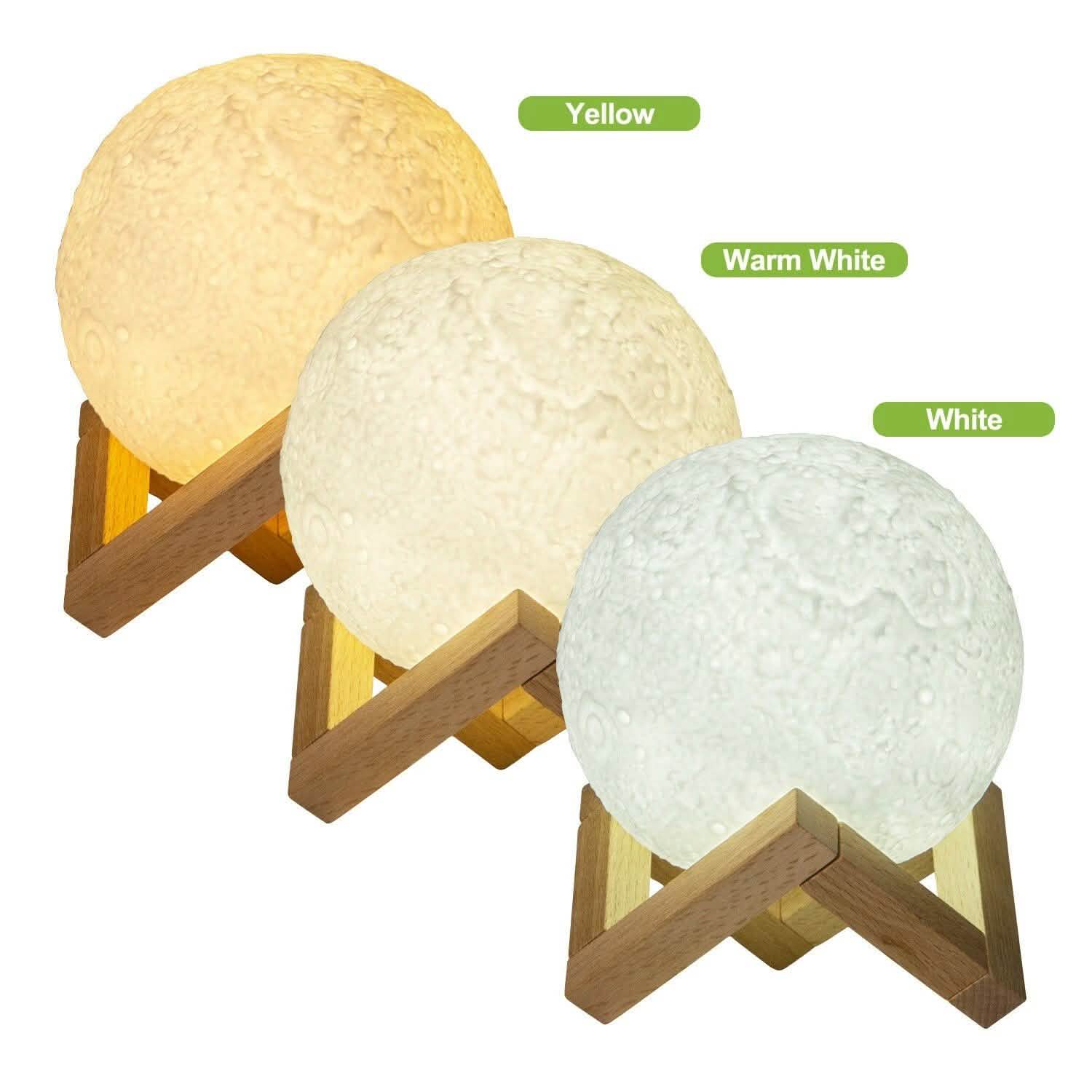 Rechargeable Moon Lamp Night Light Kids Dimmable LED Touch Changing Light DailySale