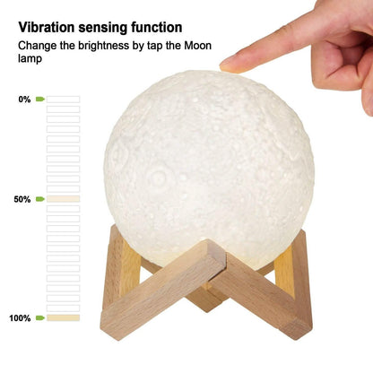 Rechargeable Moon Lamp Night Light Kids Dimmable LED Touch Changing Light DailySale