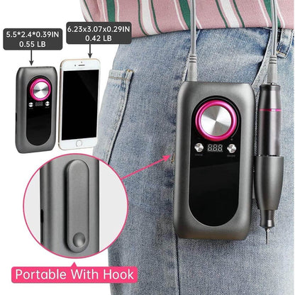 Rechargeable Nail Drill Kit with 2000mAh Phone Power Bank DailySale