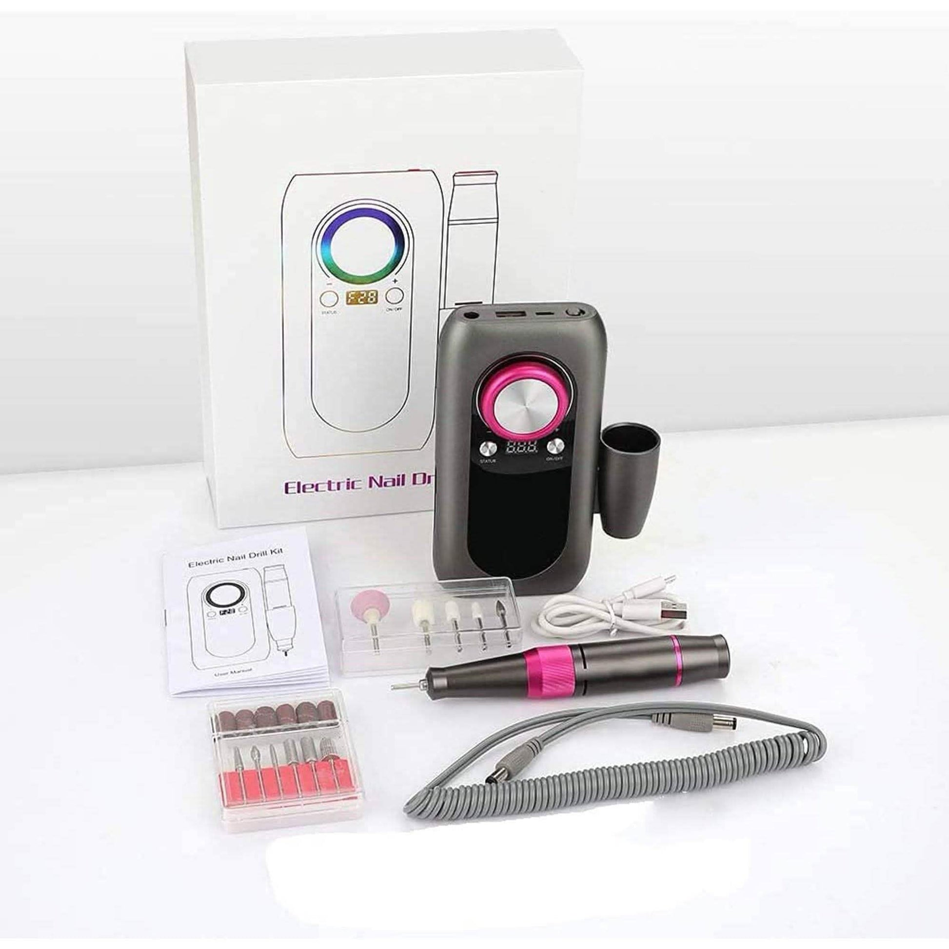 Rechargeable Nail Drill Kit with 2000mAh Phone Power Bank DailySale