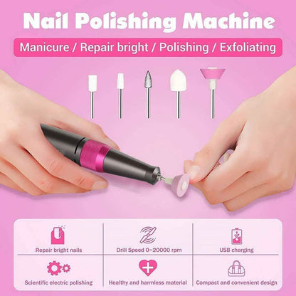 Rechargeable Nail Drill Kit with 2000mAh Phone Power Bank DailySale