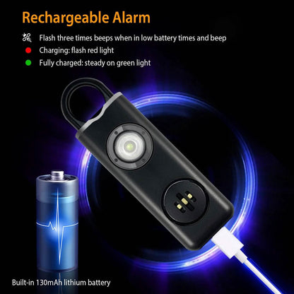 Rechargeable Personal Safety Alarm with Strobe Light DailySale