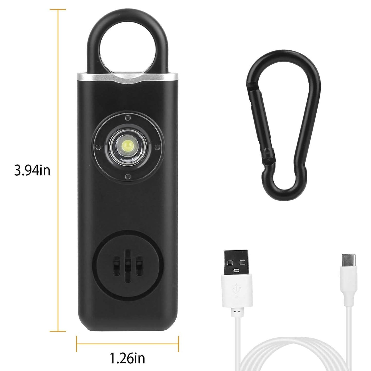Rechargeable Personal Safety Alarm with Strobe Light DailySale