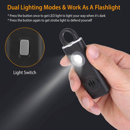 Rechargeable Personal Safety Alarm with Strobe Light DailySale