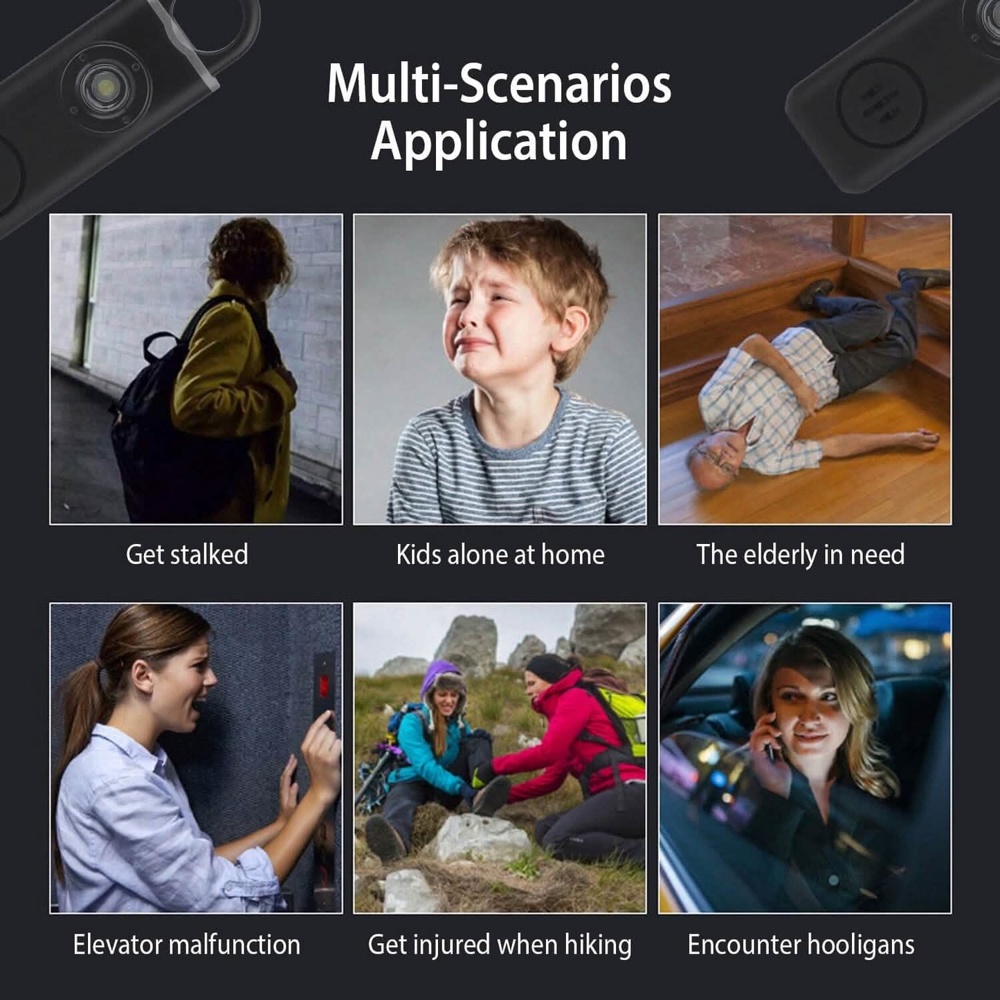 Rechargeable Personal Safety Alarm with Strobe Light DailySale