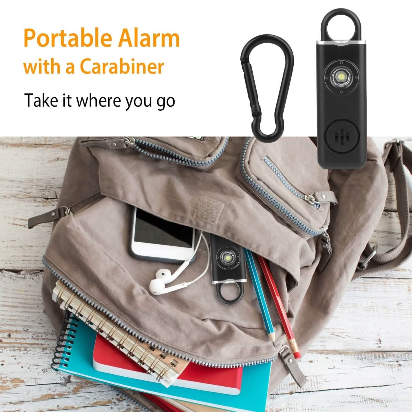 Rechargeable Personal Safety Alarm with Strobe Light DailySale