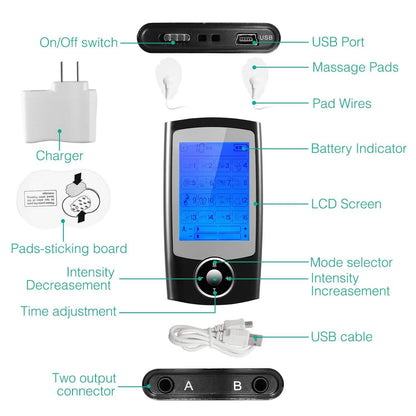 Rechargeable Tens Unit Machine Impulse Massager DailySale