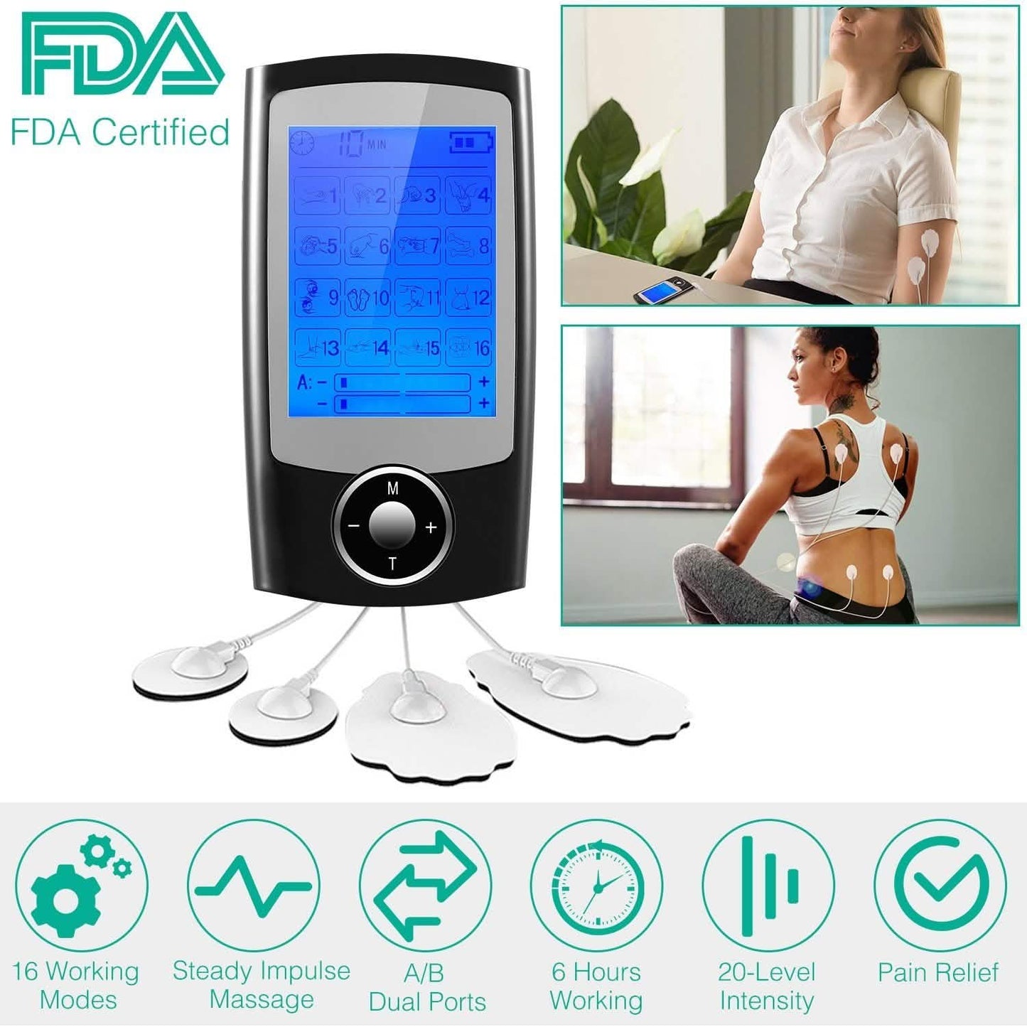 Rechargeable Tens Unit Machine Impulse Massager DailySale