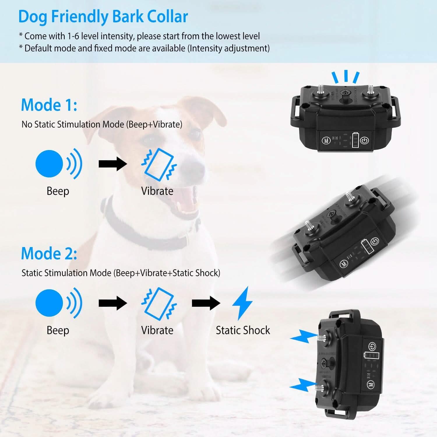 Rechargeable Waterproof Beep Vibration Static Stimulation Bark Stopper DailySale