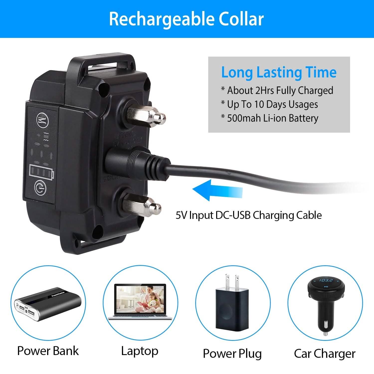 Rechargeable Waterproof Beep Vibration Static Stimulation Bark Stopper DailySale