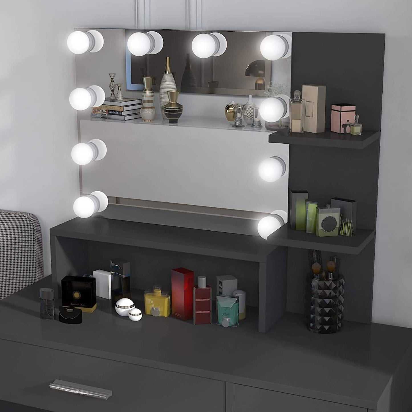 Rectangular Makeup Table with Mirror DailySale