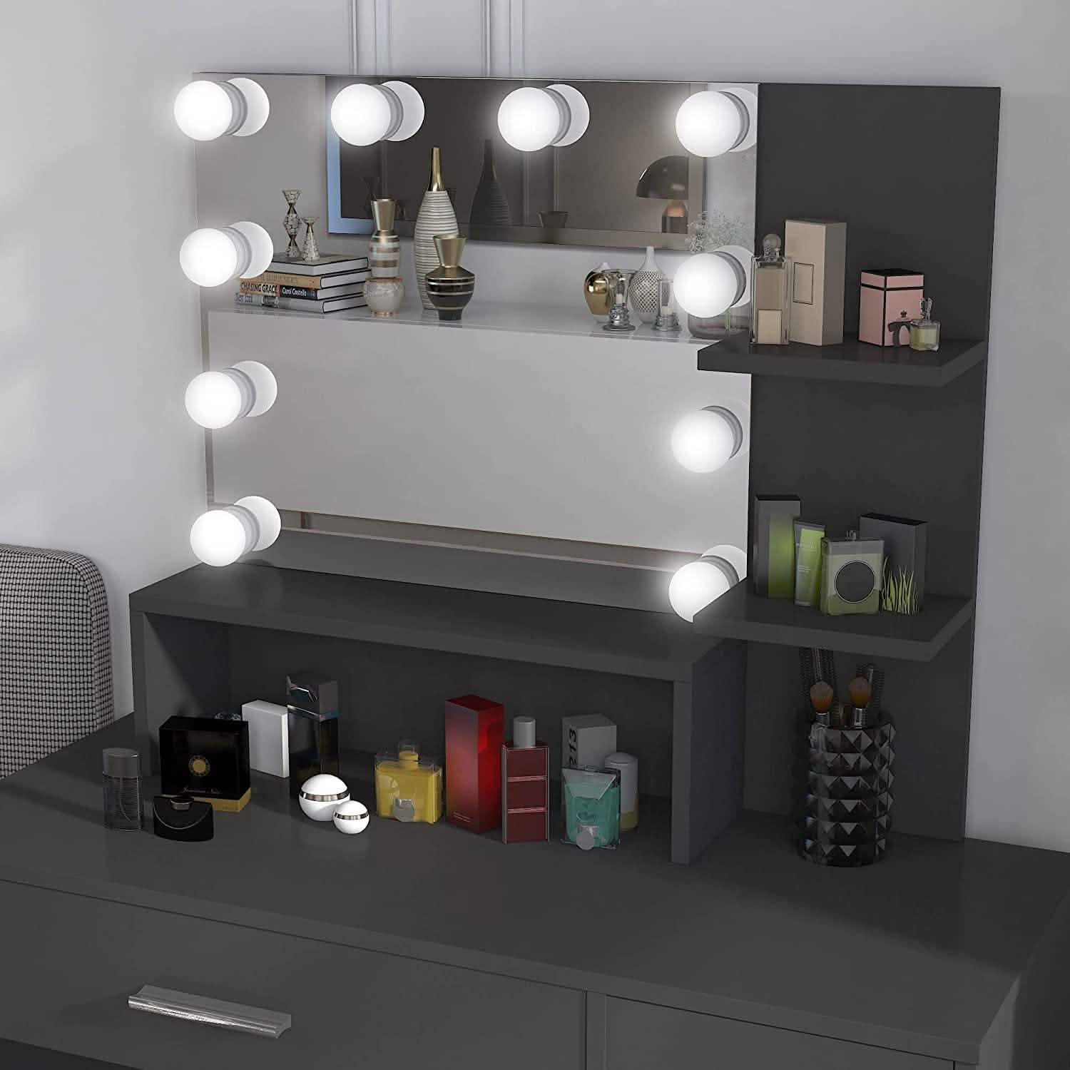 Rectangular Makeup Table with Mirror DailySale