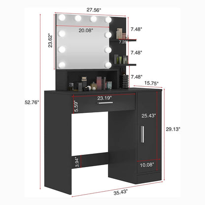 Rectangular Makeup Table with Mirror DailySale