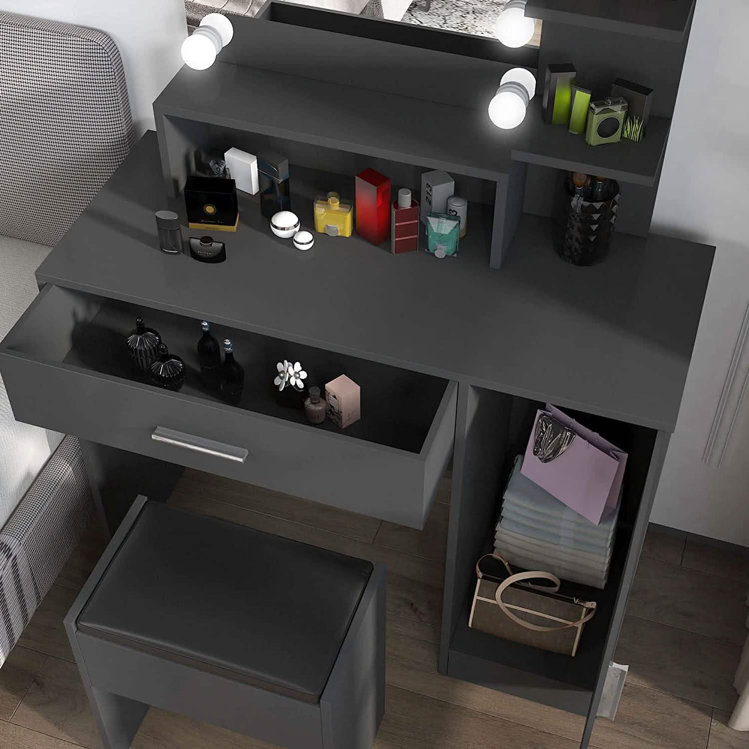 Rectangular Makeup Table with Mirror DailySale