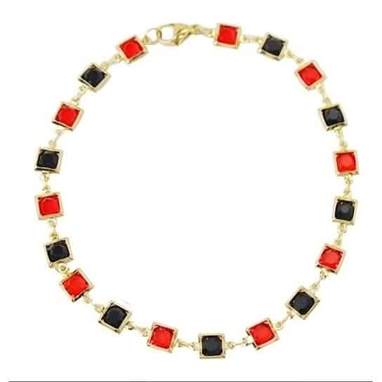 Red And Crystal Square Ankle Bracelet DailySale