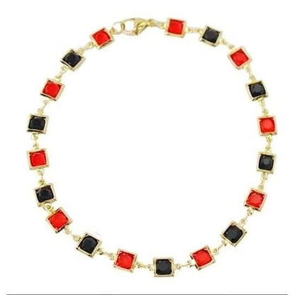 Red And Crystal Square Ankle Bracelet DailySale