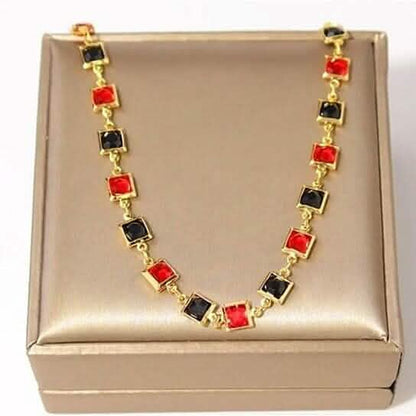 Red And Crystal Square Ankle Bracelet DailySale