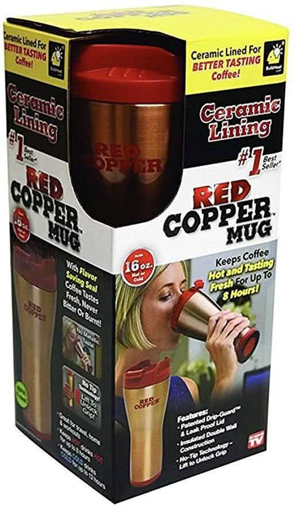 Red Copper Travel Mug - Ceramic Lining DailySale