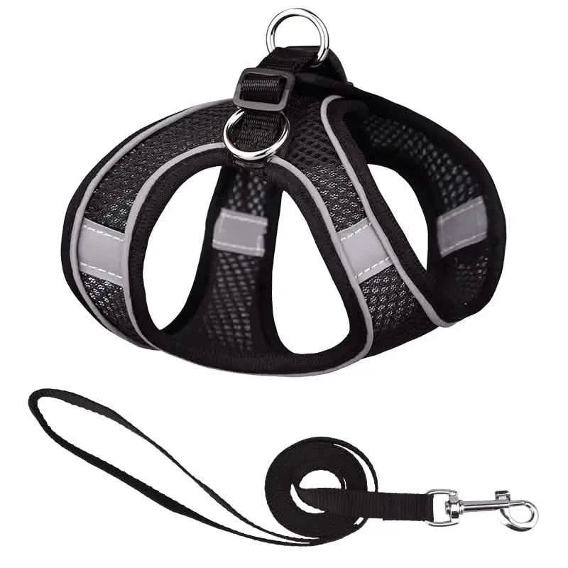 Reflective Dogs Harness with Leash Adjustable Harness Vest Breathable Collars DailySale