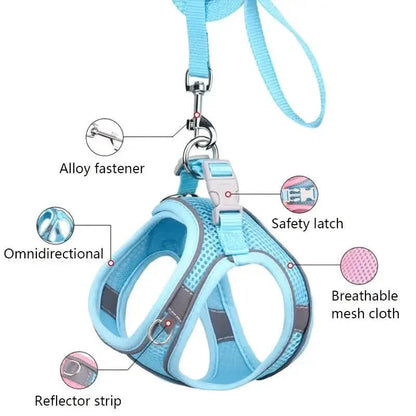 Reflective Dogs Harness with Leash Adjustable Harness Vest Breathable Collars DailySale