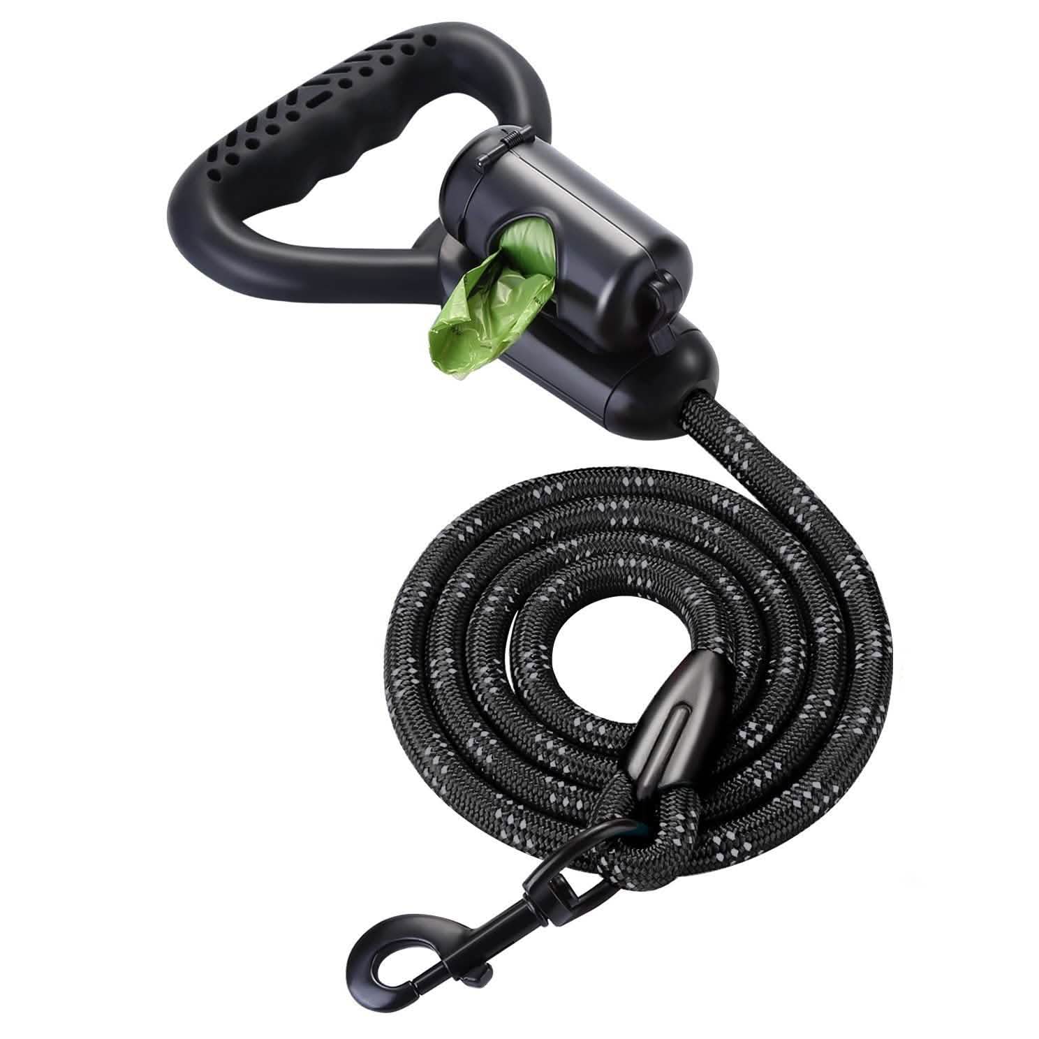 Reflective Durable 2-in-1 Dog Leash 5ft Hands-Free Waste Bag Dispenser DailySale