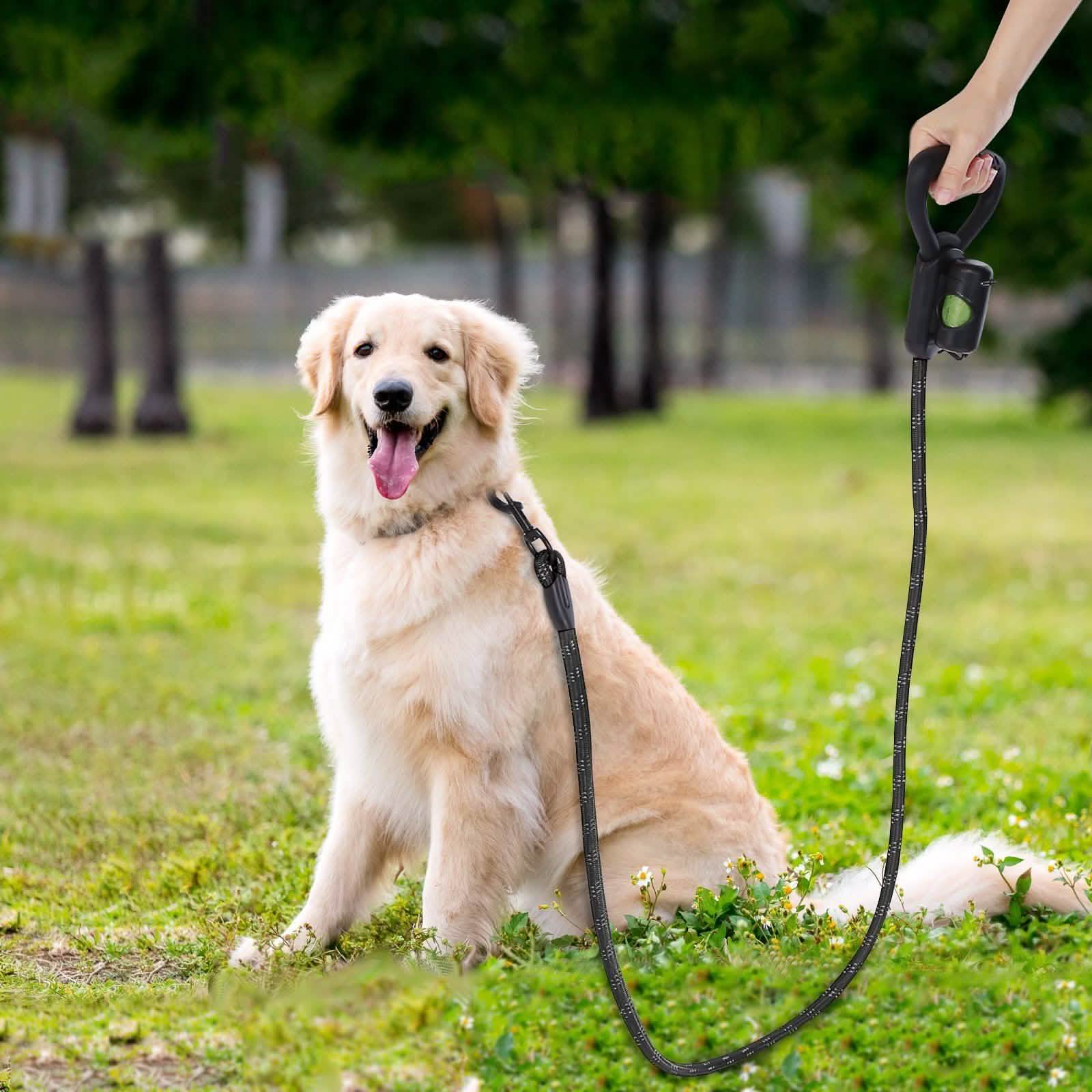 Reflective Durable 2-in-1 Dog Leash 5ft Hands-Free Waste Bag Dispenser DailySale
