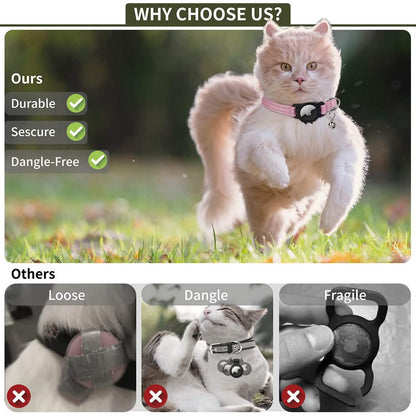 Reflective GPS Cat Collar with AirTag Holder and Bell DailySale