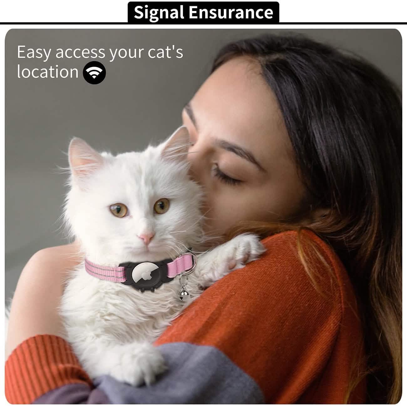 Reflective GPS Cat Collar with AirTag Holder and Bell DailySale