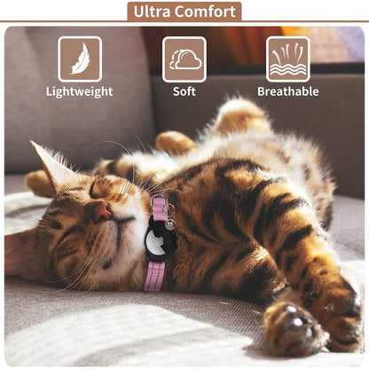 Reflective GPS Cat Collar with AirTag Holder and Bell DailySale