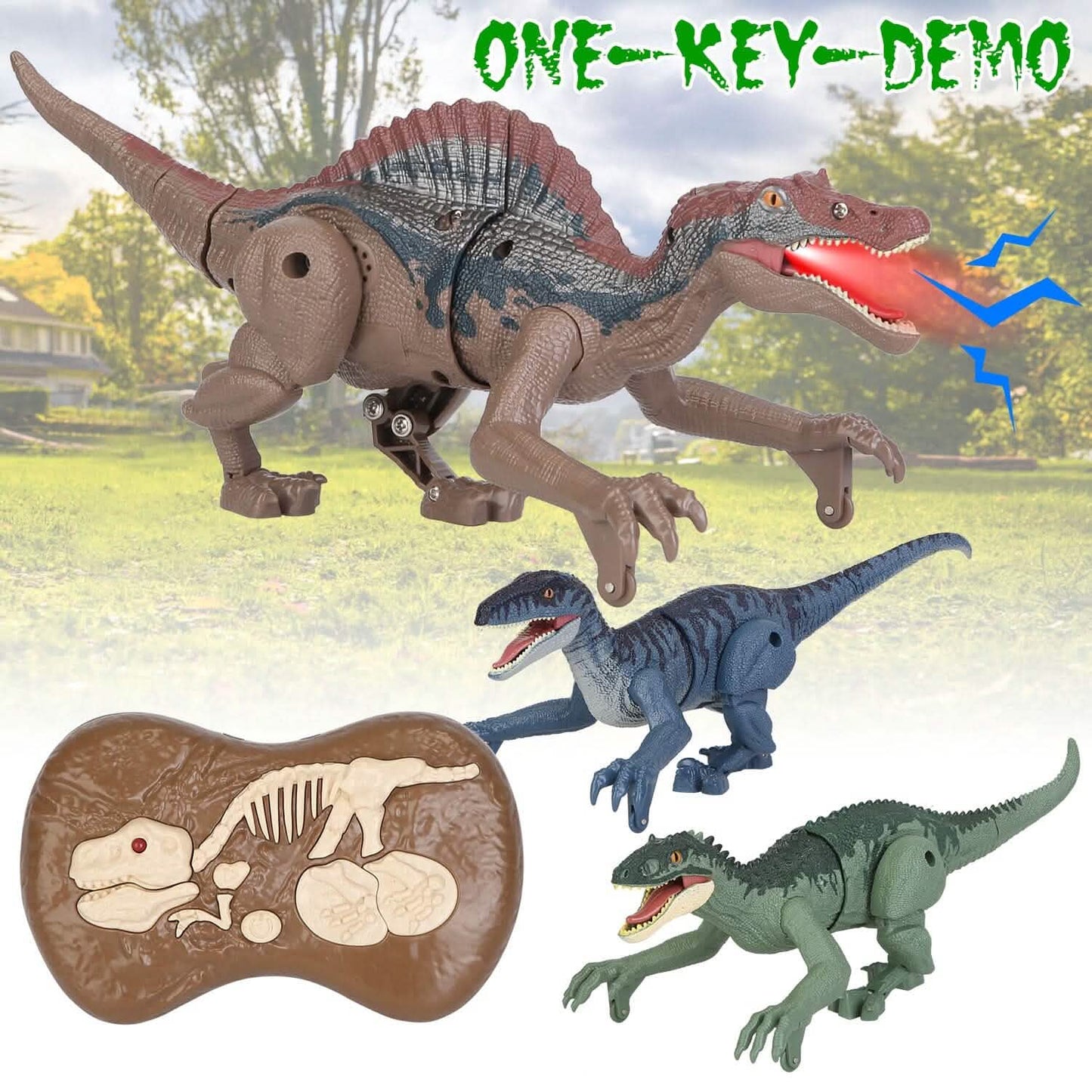 Remote Control Dinosaur with 3D Eye Roaring Sounds for 3-12 Years Old DailySale
