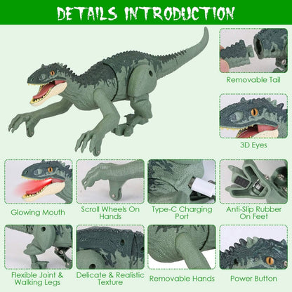 Remote Control Dinosaur with 3D Eye Roaring Sounds for 3-12 Years Old DailySale