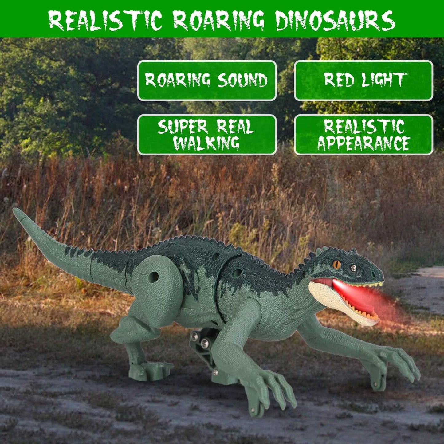 Remote Control Dinosaur with 3D Eye Roaring Sounds for 3-12 Years Old DailySale