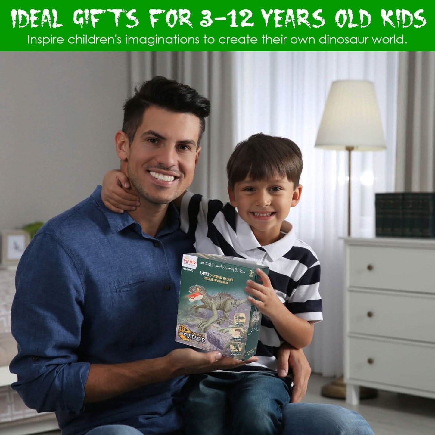 Remote Control Dinosaur with 3D Eye Roaring Sounds for 3-12 Years Old DailySale